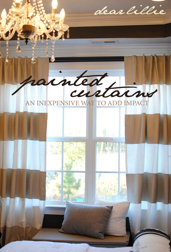 Dear Lillie Painted Curtains and Pillows for the Master Bedroom
