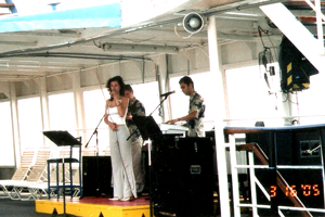a band on a boat trip