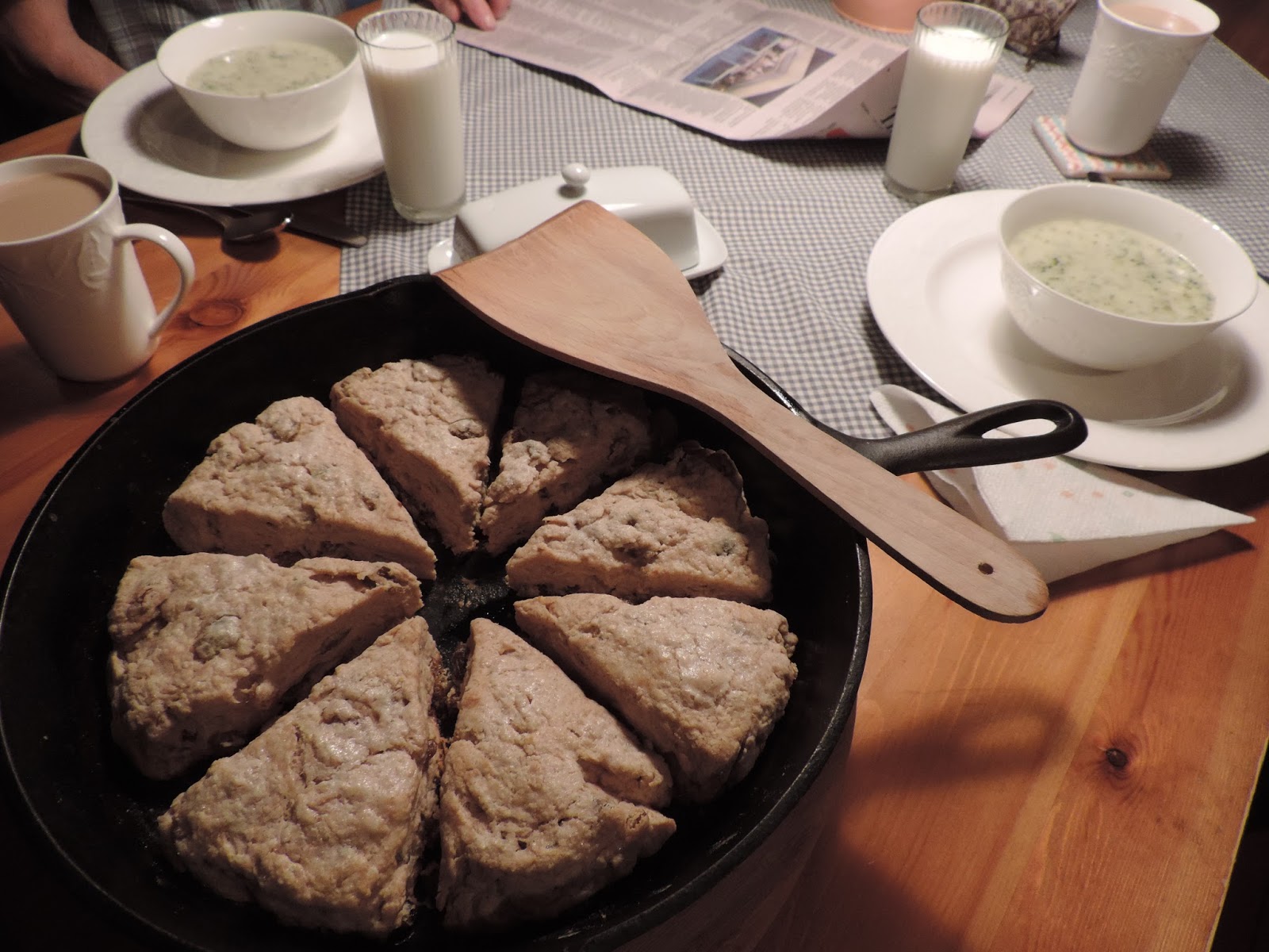 Beatrice Euphemie Whole Wheat Scones with Broccoli Cheese Soup
