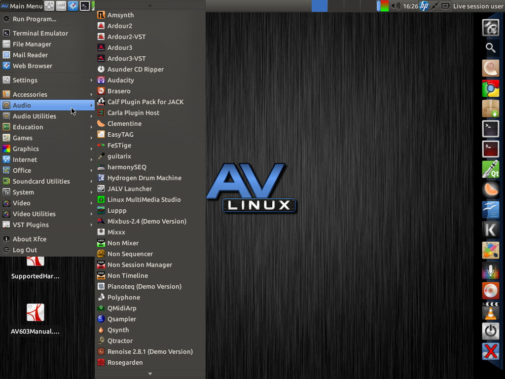 AV Linux Audio Graphics Video workstation. Epic! Mr. Linux Head