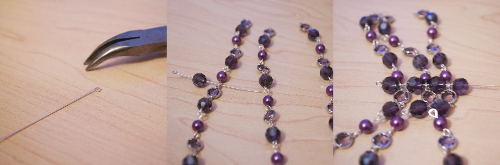 How to Make a Purple ThreeStrand Necklace My Girlish Whims