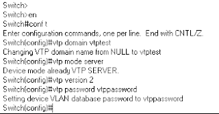 Setting a VTP server