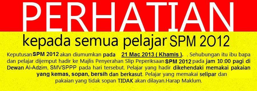 KEPUTUSAN SPM 2012