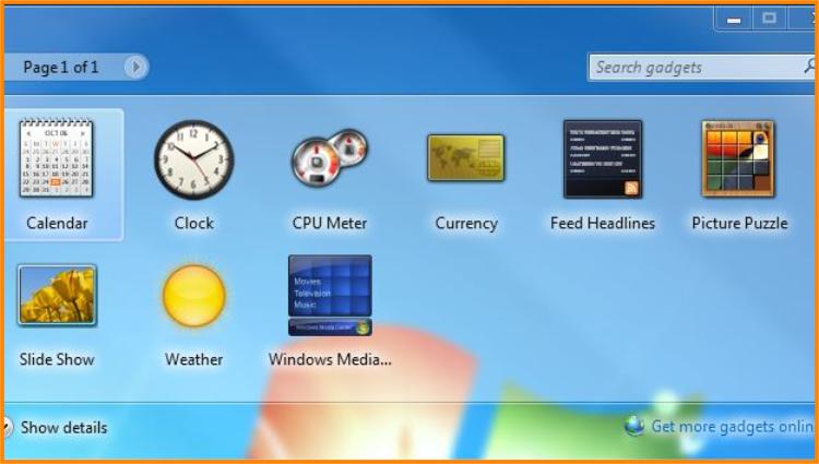 Windows Vista Gidgets