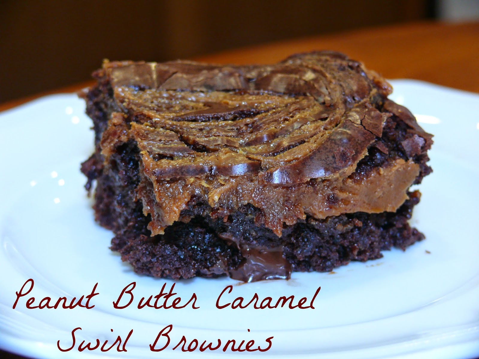 Imperfect & Fabulous Peanut Butter Caramel Swirl Brownies