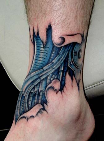 Tattoos Mania black squiggles tattoo on lower leg