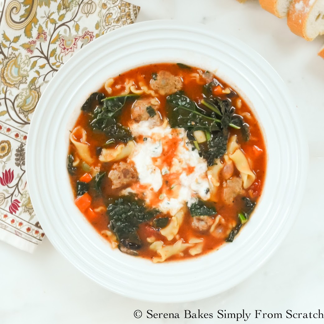 Sausage Kale Lasagna Soup Serena Bakes Simply From Scratch