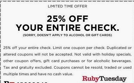 ruby tuesday coupons