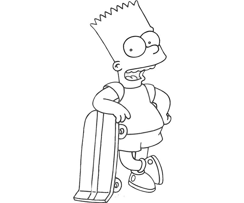 bart simpson skateboarding coloring pages