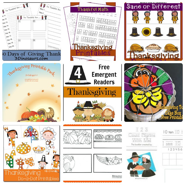 More than 50 Thanksgiving ideas for kids including crafts, printables, learning activities, food, and more