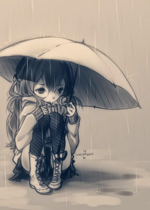 I'm So Lonely...: Alone Lonely Anime In Rain