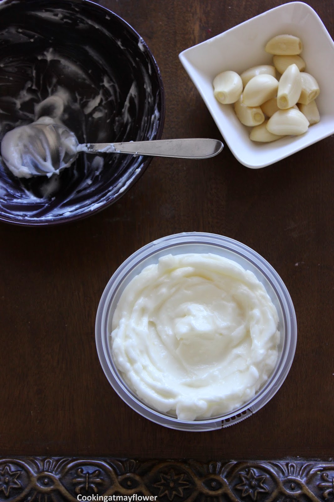 Cooking at Mayflower Garlic Toum/Garlic Sauce/Garlic dip