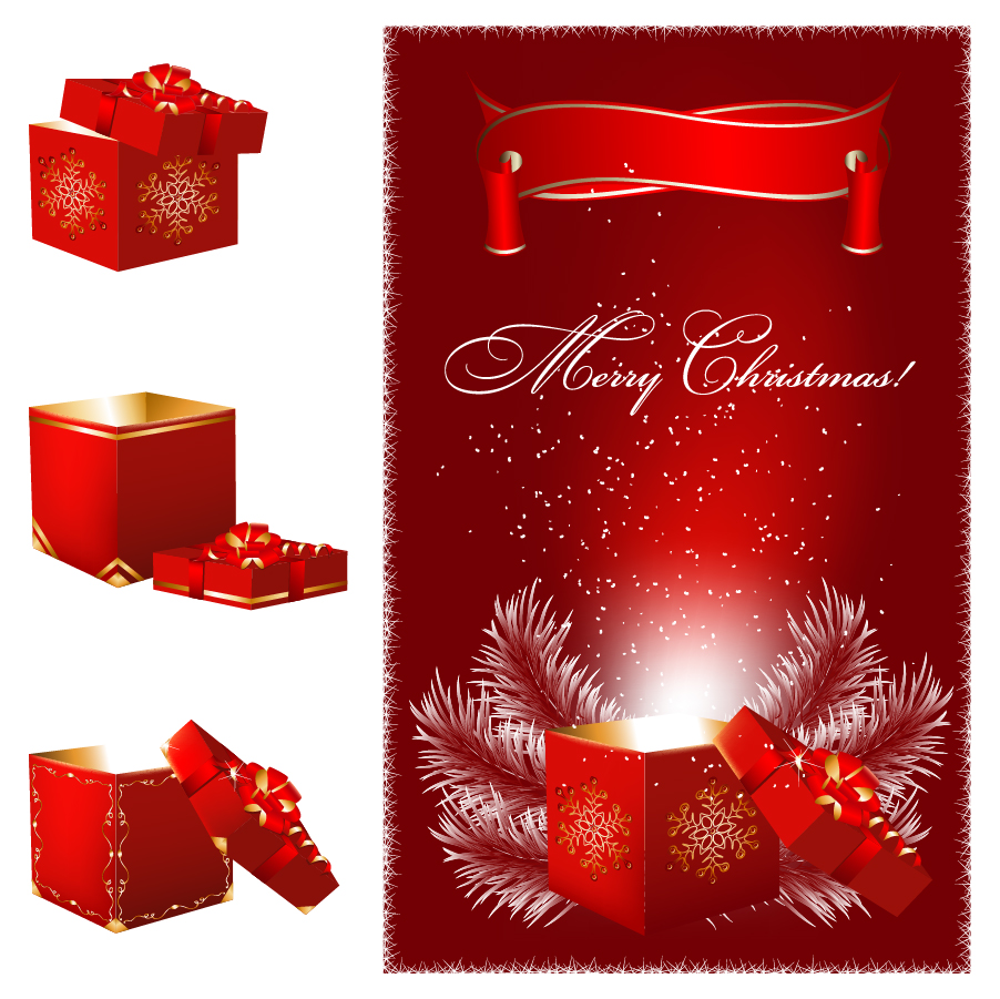 金色と真紅が基調のゴージャスなクリスマス ギフト gorgeous christmas gift vector 金色と真紅が基調のゴージャスなクリスマス ギフト gorgeous christmas gift vector