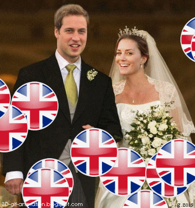 animated free gif: photo wedding Prince William and Catherine Middleton  ....uk flag gif animated images photoshop e-card mobile phone wallpaper  screen saver