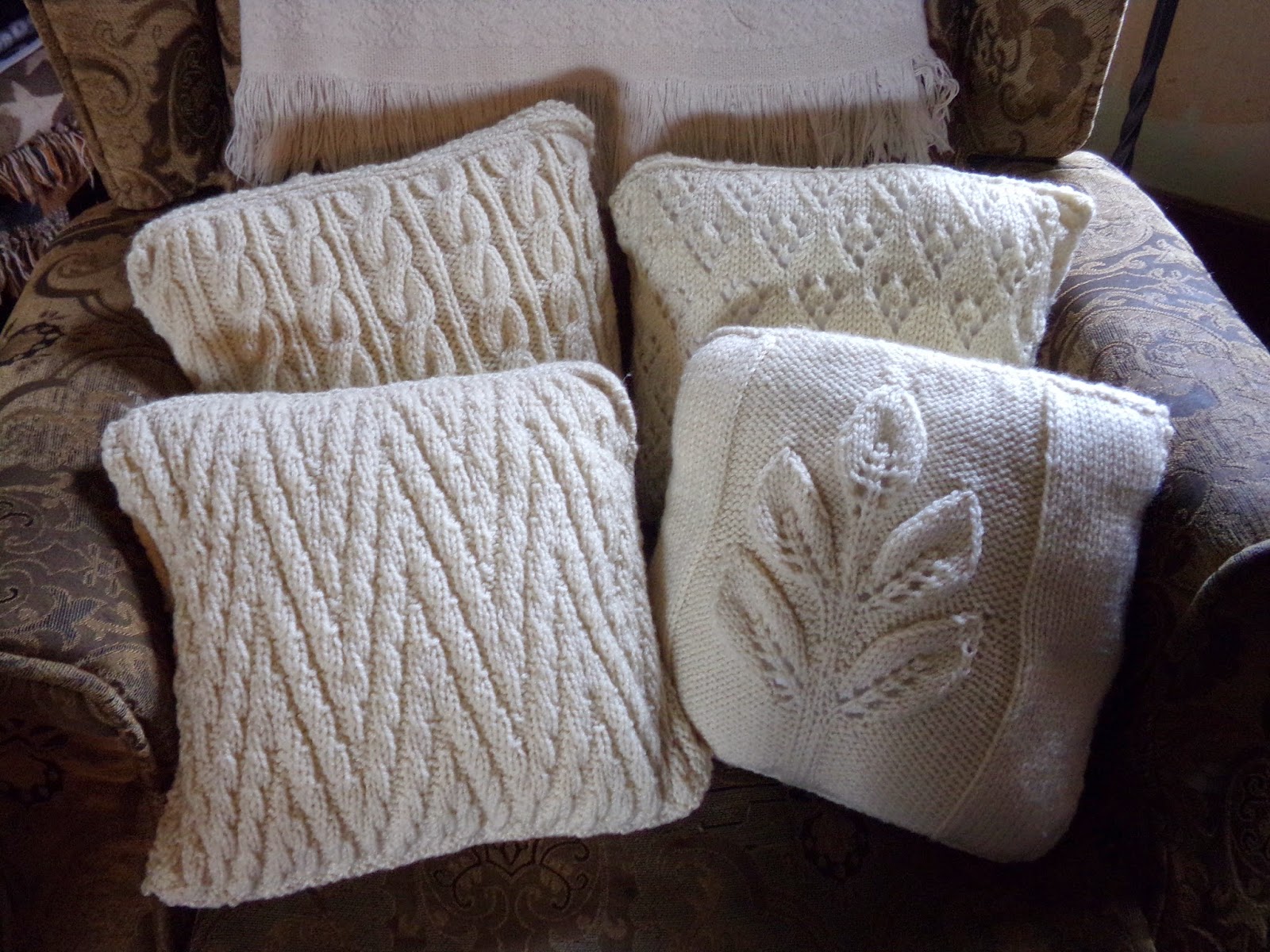 The Country Blossom Hand Knit Pillow Covers