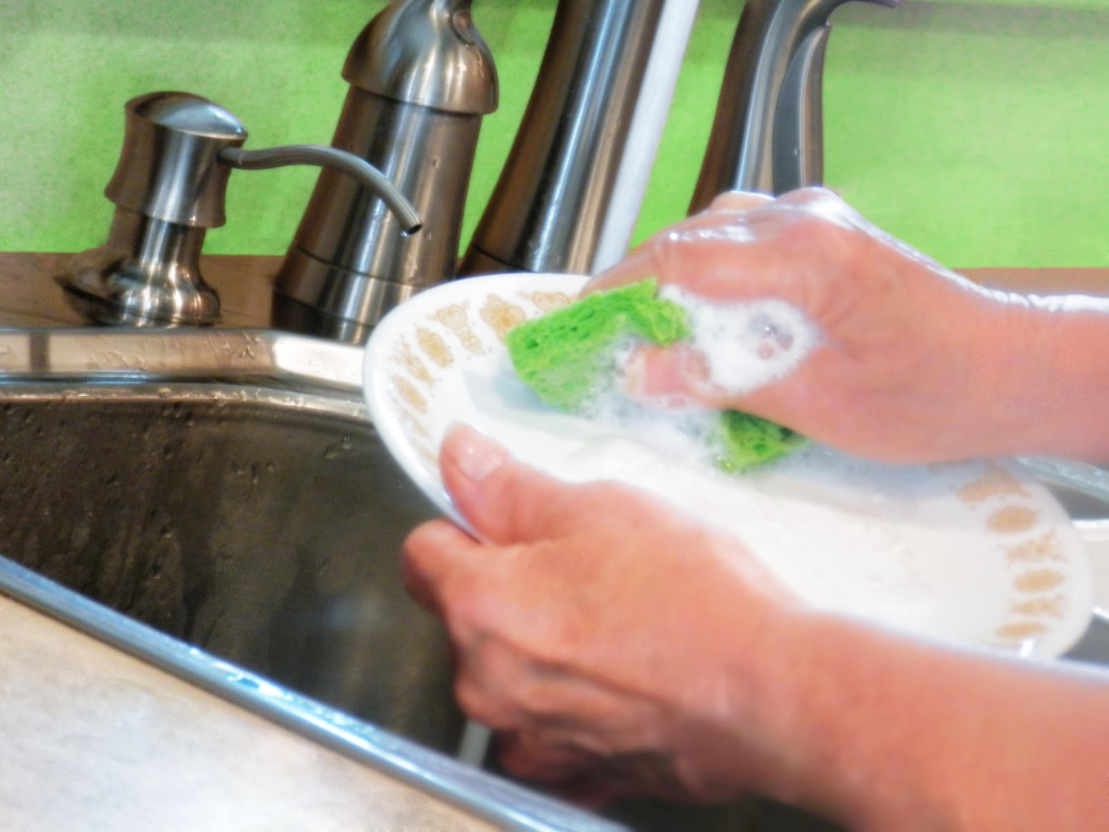 Around Mom's Kitchen Table Hand Washing Dishes