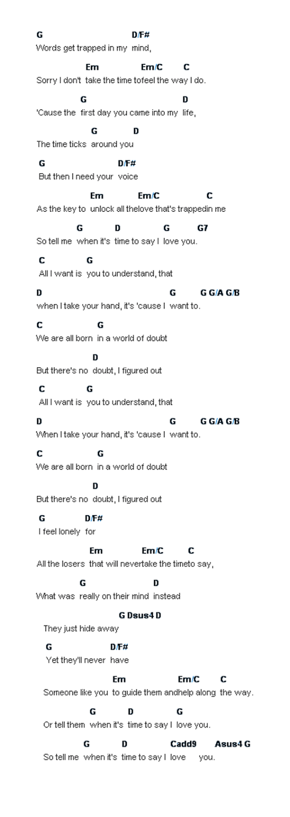 คอร์ด เนื้อเพลง When It's Time Green Day Chordza คอร์ดเพลง คอร์ด