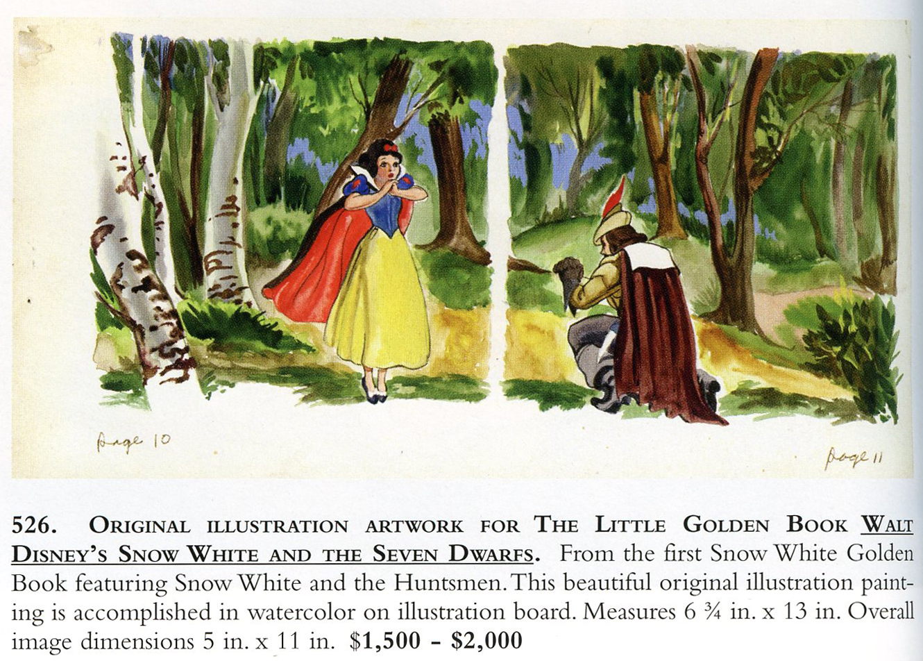 Filmic Light Snow White Archive Little Golden Book Original Artwork