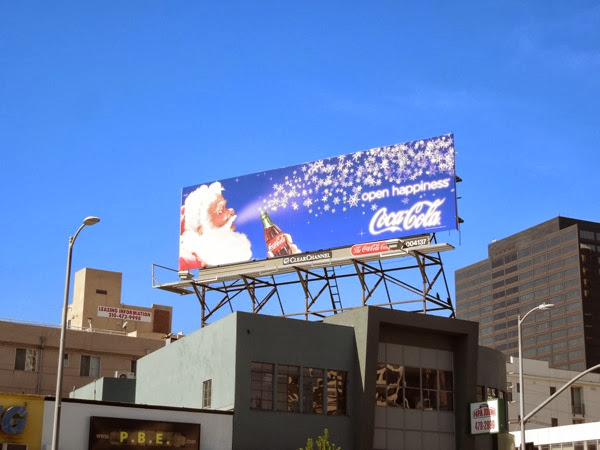 Coca-Cola Open Happiness Christmas 2013 billboard Coca Cola santa Christmas 2013 billboard