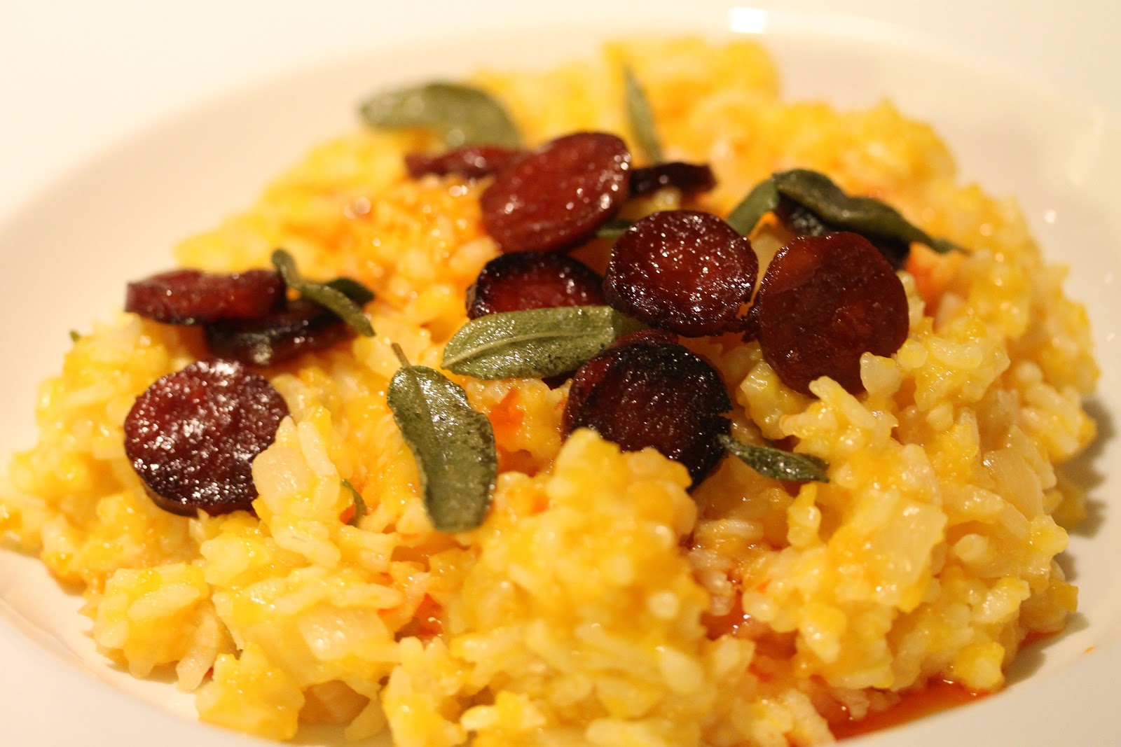 Wine, food and other pleasures Butternut squash risotto with chorizo