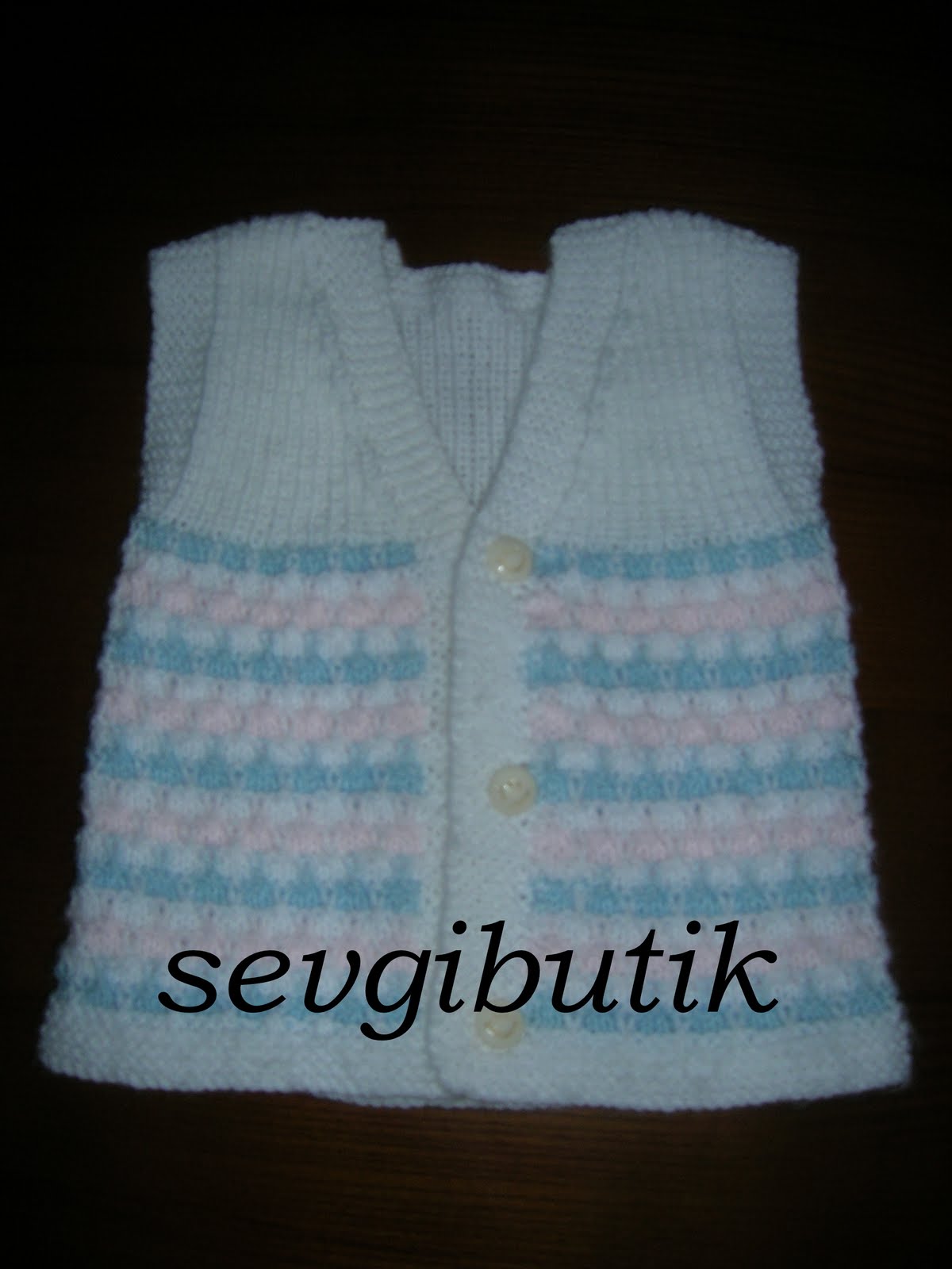 SEVGİ BUTİK çınar yaprağı örnekli, dikişsiz bebek yeleği