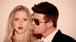 blonde model, robin thicke, devil, smoke, Blurred Lines, misogynistic