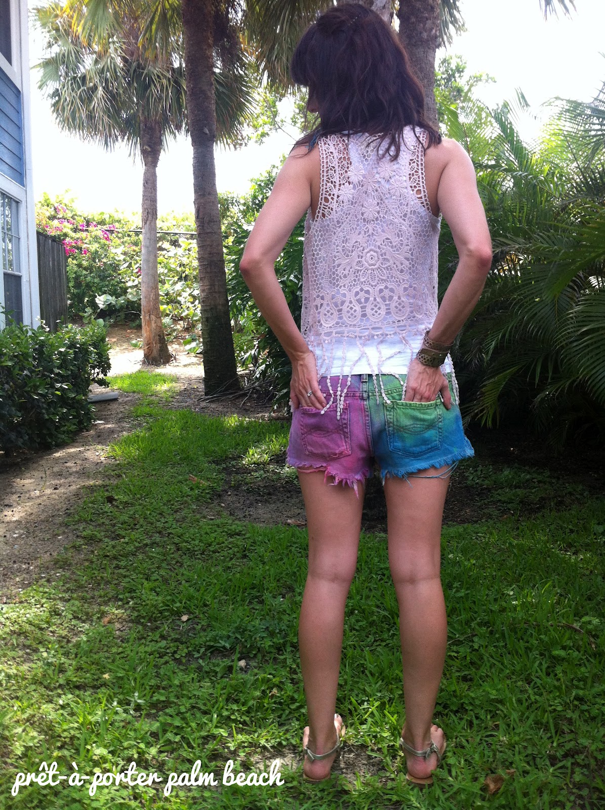 prêtàporter pbtola d.i.myself multicolor denim shorts.