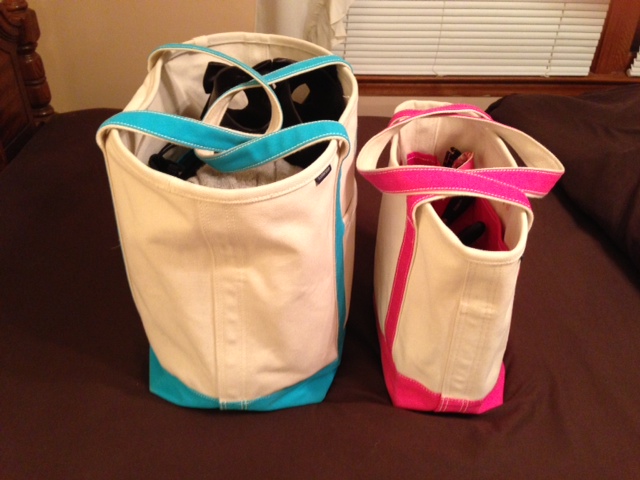 Lands End Bags | Lands End Tote Bag Pink and White
