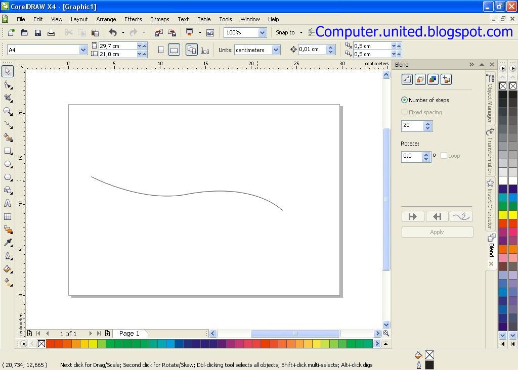 Tutorail corel draw effects blend ComputerUnited