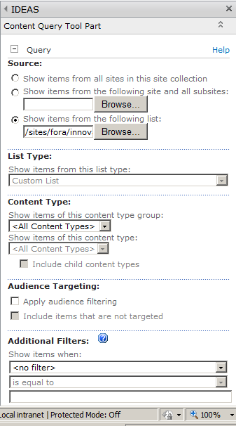 Sharepoint 2018 content query web part slots