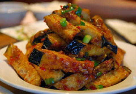 Deep Fried Eggplants with Sweet and sour Sauce