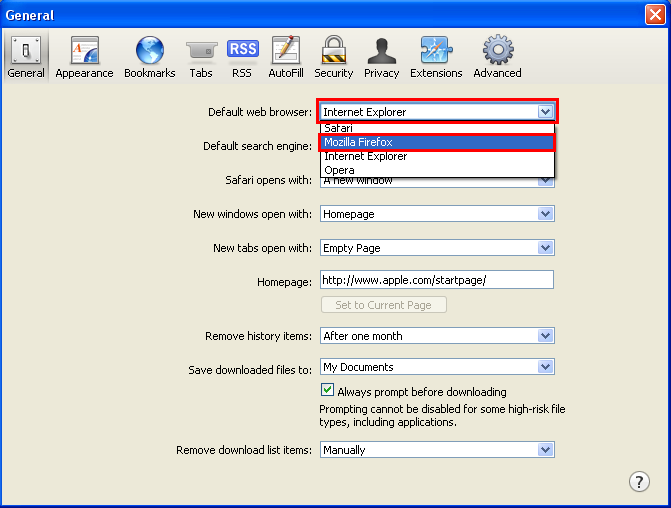 General Computers Set Default Browser Using Safari 5 1 7 On