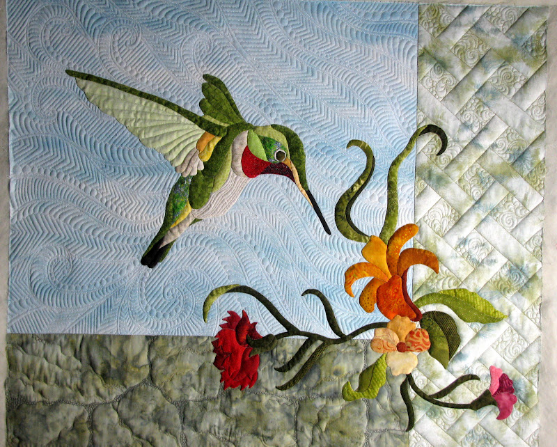 The Secret Life of Mrs. Meatloaf Sparky the hummingbird Applique