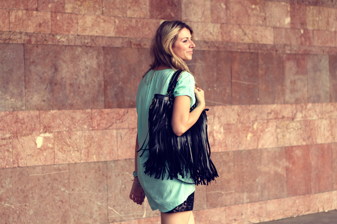 Zara Oval Studded Fringe Bag