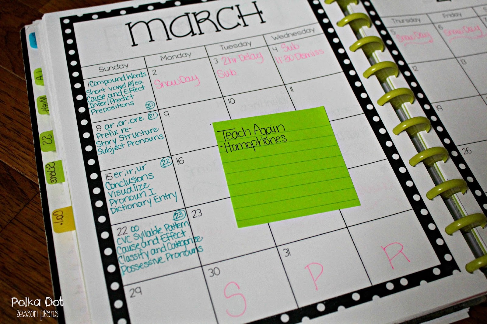 Polka Dot Lesson Plans New and Improved Teacher Binder Calendar and a