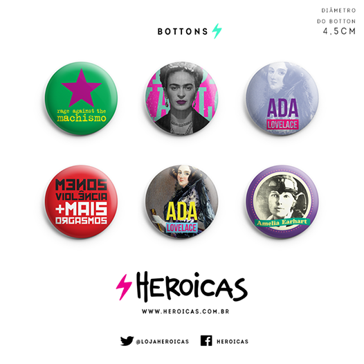 Novos produtos na loja Heroicas - bottons! Novos produtos na loja Heroicas - bottons!