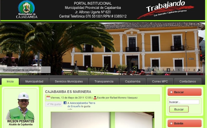 Luego de casi 5 meses Municipalidad de Cajabamba lanza web municajabamba.gob.pe