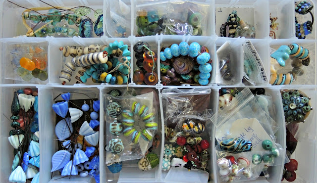 Lamp work glass beads by various artists
