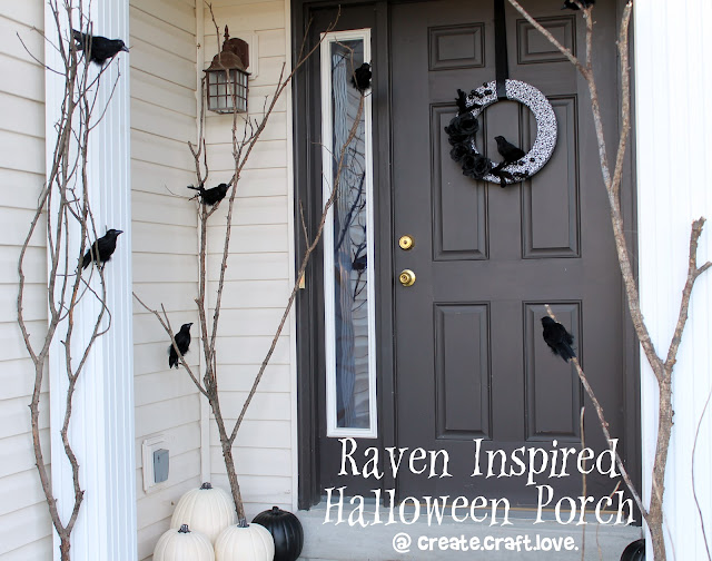 raven inspired halloween porch