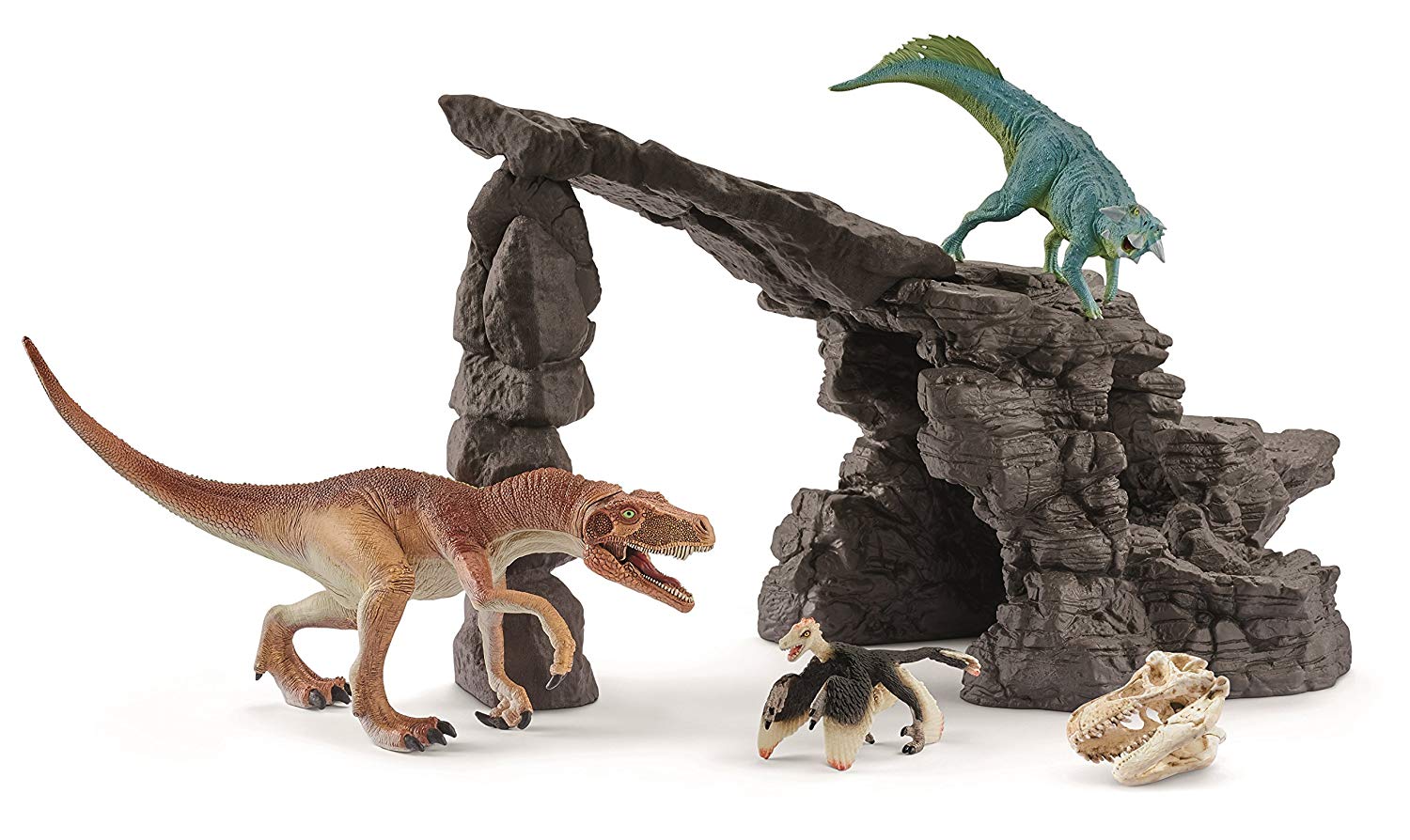 動物フィギュアの箱庭: シュライヒの恐竜たちの洞窟プレイセット
