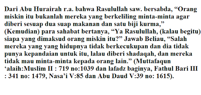 Hadist tentang zakat fitrah bagi kaum miskin Hadist tentang zakat fitrah bagi kaum miskin