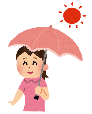 日傘をさす女性のイラスト