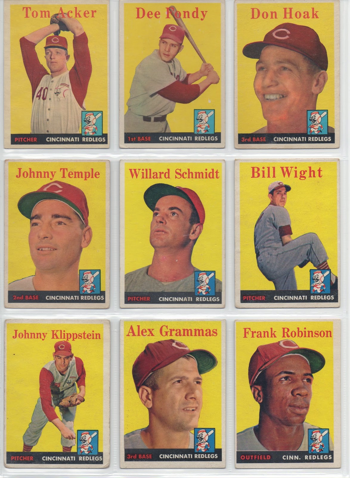 Cincinnati Reds Baseball Card Collector: 1958 Topps Cincinnati Reds Team Set