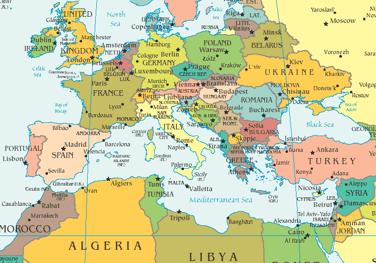 Fig 2: Map of the Mediterranean countries