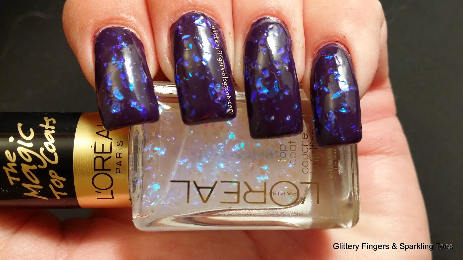 Glittery Fingers & Sparkling Toes Review Loreal The Magic Top Coats
