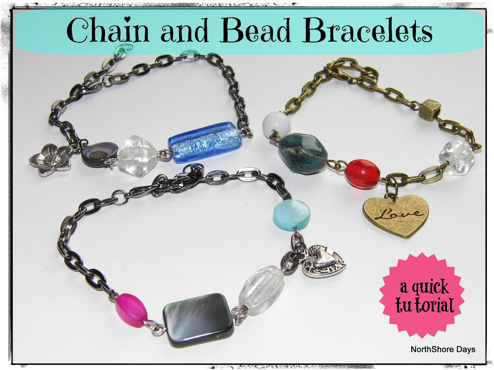 NorthShore Days..... Chain and Bead Bracelet