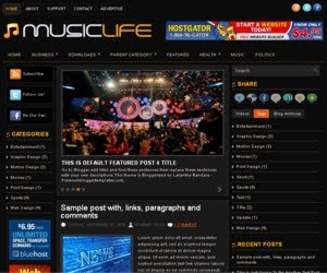 Music Life Blogger Template