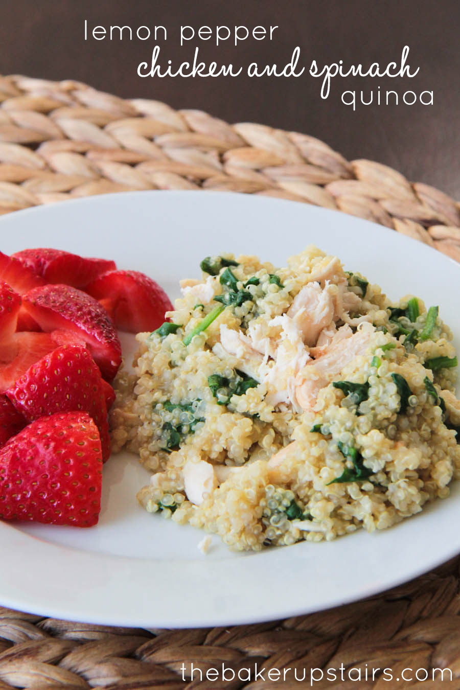 lemon pepper chicken and spinach quinoa The Baker Upstairs