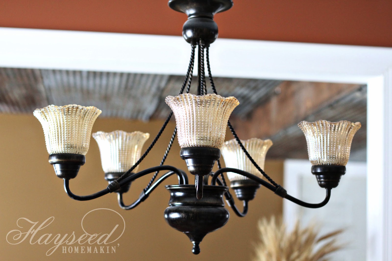 Hayseed Homemakin' Chandelier Makeover