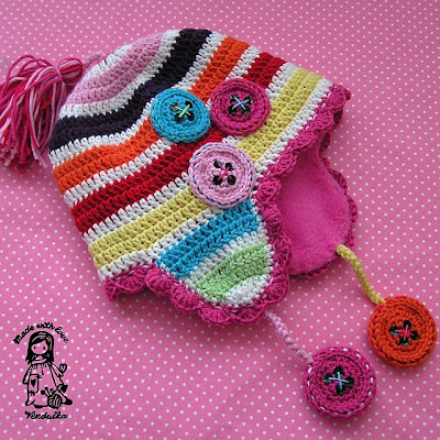 crochet, crochet for children, crochet hat, crochet patterns, lining of the hats, Magic with hook and needles, Vendula Maderska design, winter earflap